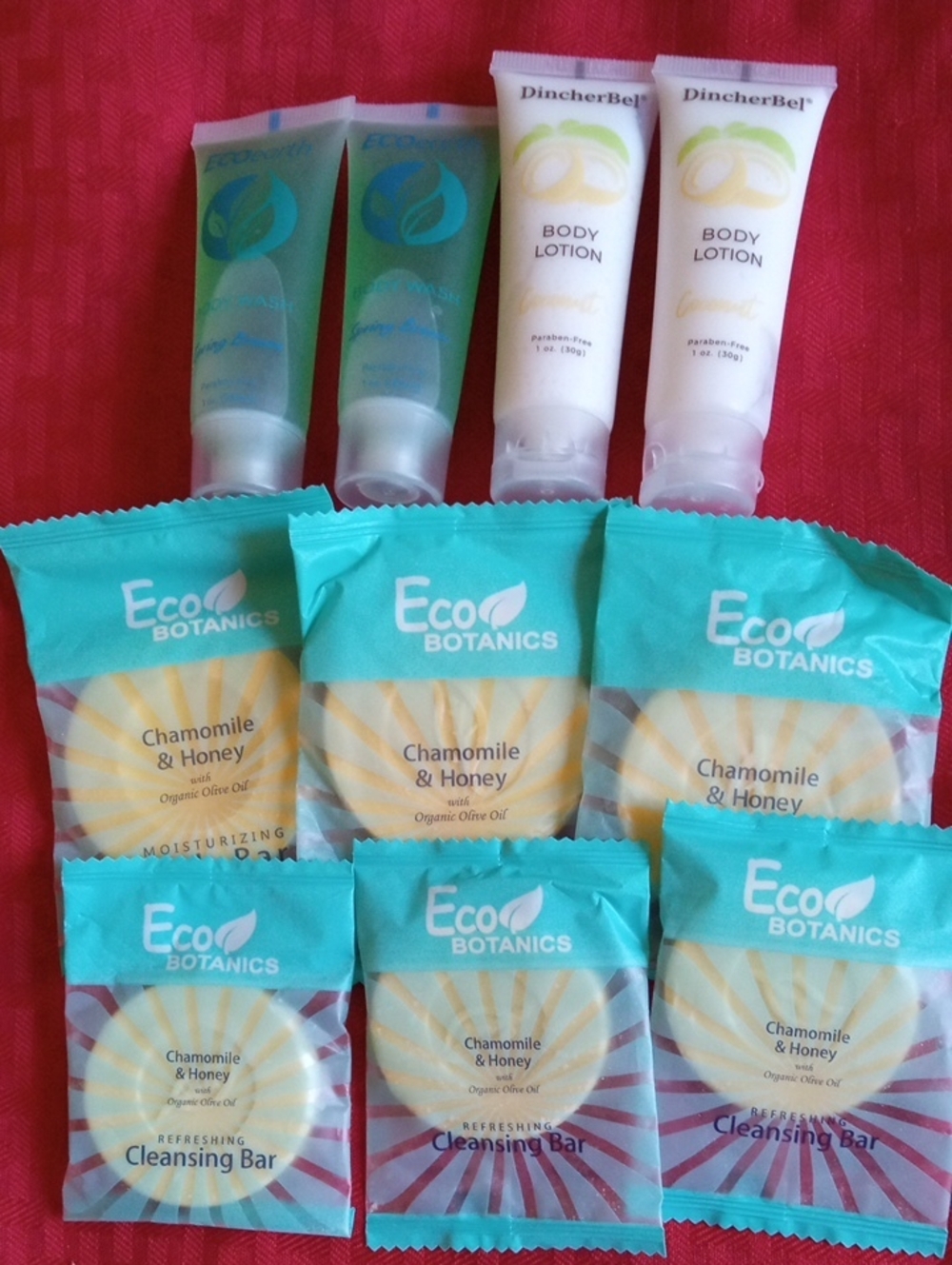 10 Pcs Brand New Ecobotanics Handy Soaps, Body Wash, Lotion